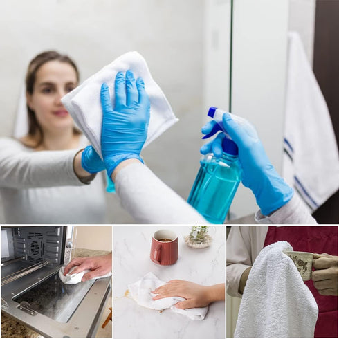 White Terry Rags 2lb Bulk Towel Rag Multipurpose 12x12 Inches 100% Cotton Ring Spun Cleaning Solution for Body Shops, Garages, Restaurants, Home, ...