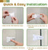 Maveek 4 Pack Child Safety Sliding Door Locks White Childproof Bathroom Patio Kitchen Shutters Closets Windows Sliding Door Lock, No Screws or Dri...