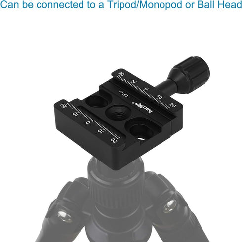 Haoge CP-51 50mm Screw Knob Clamp Adapter for Quick Release QR Plate Camera Tripod Ballhead Monopod Ball Head Fit Arca Swiss...