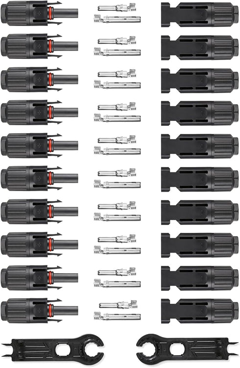 VOU 10Pairs(10AWG) DC Solar photovoltaic PV Connector with Spanners 1000V35A IP68 Waterproof Solar Panel Cable Connectors Kit for Cable 2.5/4/6mm2...