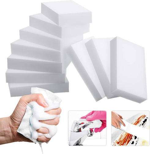 Magic Sponge Eraser, 100Pack Melamine Sponge Foam, Multi-Functional Household Cleaning Non-Scratch Scrub Sponge Pads for Kitchen, Bathroom, Tub, S...