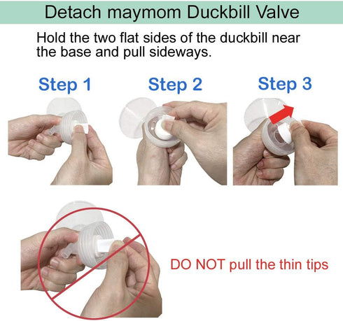 Maymom Breastmilk Storage Bag Adapters Compatible with Spectra S1, S2 Pumps ; 2 Duckbill Valves Included; Clear BPA Free Material; Boiling Water O...
