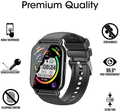 6 Pack Compatible with aycy Y6 1.85” Smart Watch Screen Protector Film for Hoxe Y6 1.85 Inch Smartwatch Screen Protectors Foils Screen Cover Cryst...