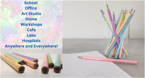 Eco-friendly Wood & Plastic Free Rainbow Recycled Paper #2 HB Pencils For School and Office Supplies, Pre-sharpened,12-Pack...