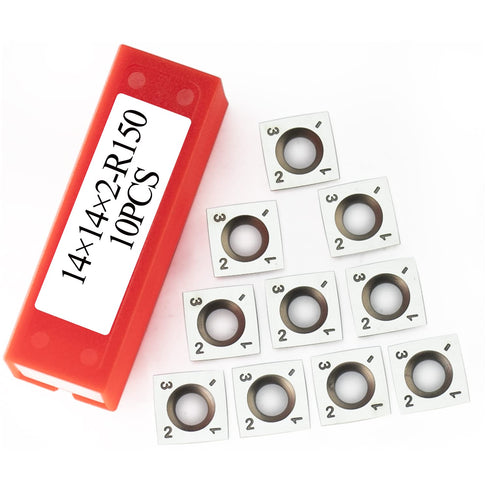 14mm Square Carbide Inserts Cutters Knives Blades with Radius 14×14×2.0mm-R150-30°for Woodworking Spiral/Helical Planer Cutter Head or Lathe Turni...