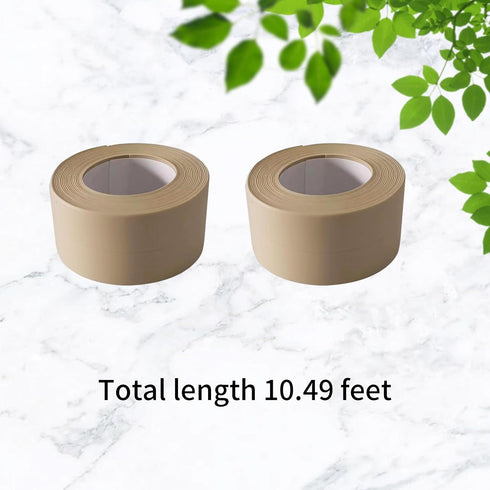 Waterproof Caulk Tape Sealant Strip, 1.5"W x 10.5'L PVC Sealing Tapes for Kitchen Bathroom Bathtub Countertop Toilet Sink (Beige)...