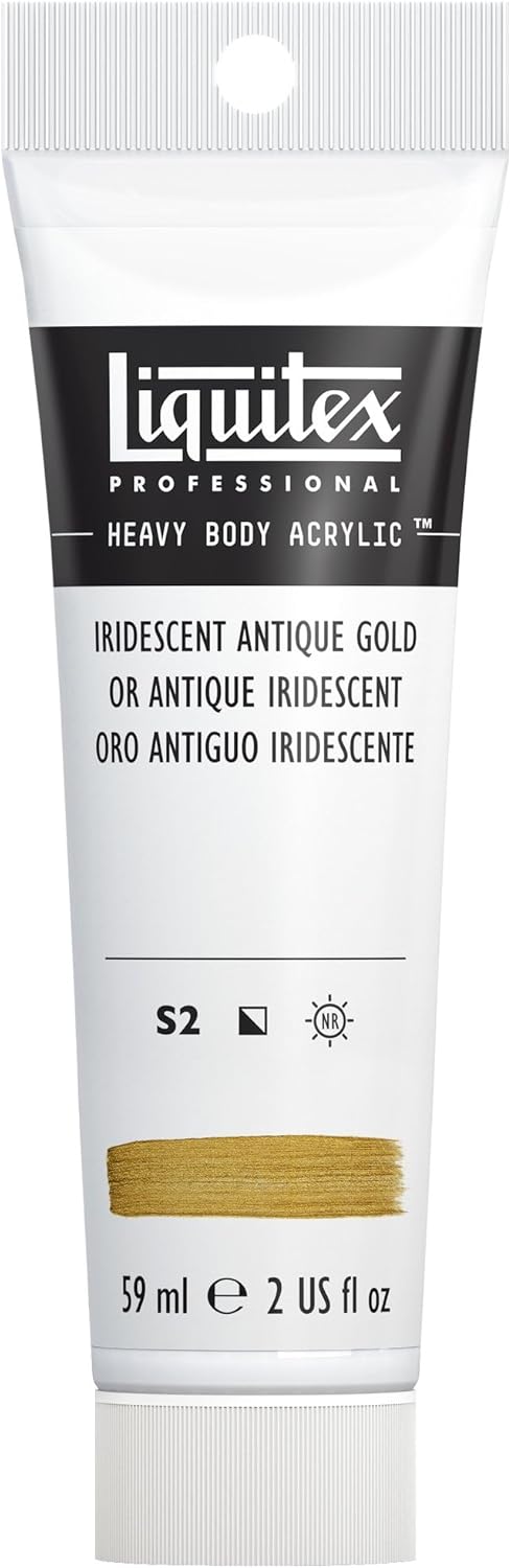 Liquitex Professional Heavy Body Acrylic Paint, 2-oz (59ml) Tube, Iridescent Antique Gold...