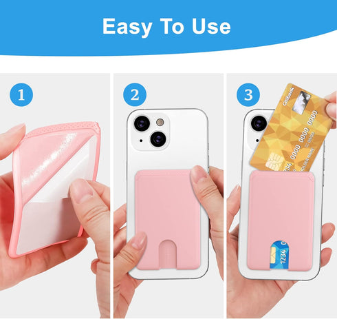 SHANSHUI Credit Card Holder for Cell Phone, 3 Pack Premium Silicone Ultra Slim Phone Wallet Stick on Phone Pocket Fit Almost All Smartphones - Bla...