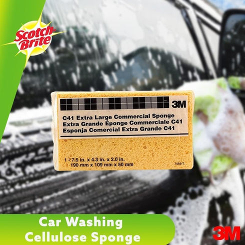 3M Extra Large Commercial Sponges C41 7456-T, 7-1/2" x 4-3/8" x 2-1/16",...