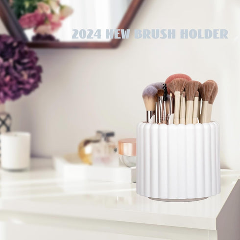 Anyoifax 360 Rotating Makeup Brush Holder 7 Slots Make Up Brush Organizer Removable Spinning Cosmetic Brushes Storage Pen Holder for Vanity, Dress...