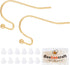 Beebeecraft 1 Box 200Pcs French Earring Hooks 18K Gold Plated Fish Hook Ear Wires Kit with Plastic Ear Nuts for DIY Women Earring Jewelry Making...