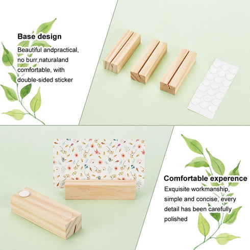 OLYCRAFT 20PCS Wood Place Card Holders Wood Name Card Holder Table Number Stands for Wedding Party Events Decoration Double Side Display Mini Blac...