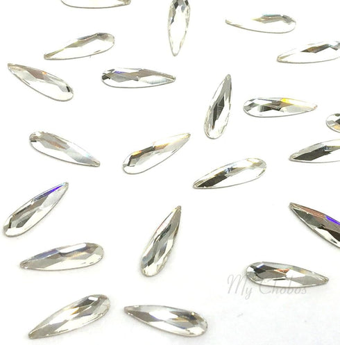 Austrian Crystal Austria Crystal (001) Clear Swarovski 2304 Raindrop Flatbacks No-Hotfix Rhinestones 10 pcs Nail Art Bling DIY gems Resin Jeweller...