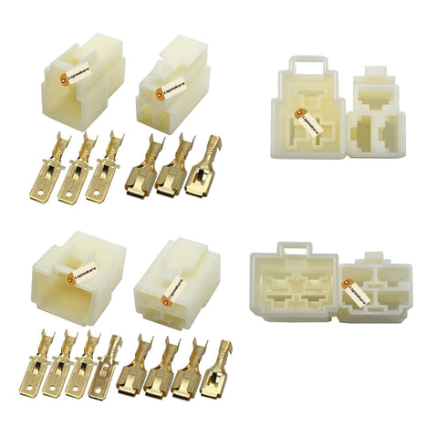Lsgoodcare 472Pcs 6.3MM 1 2 3 4 6 8Pin Automotive Electrical Wire Connector Male Female Socket Plug and Pin Header Crimp Wire Terminals Box Kit fo...