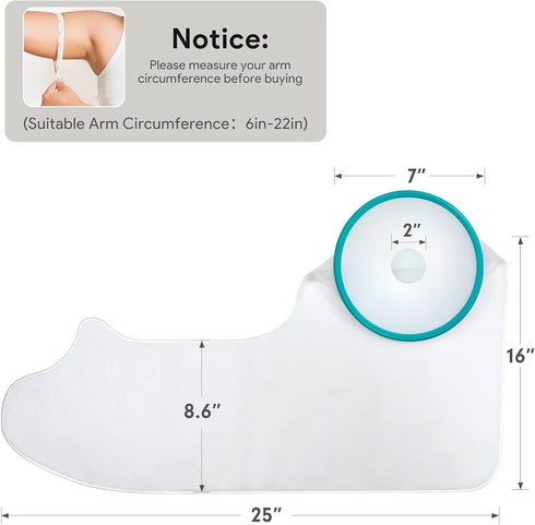 Cast Cover for Shower Arm Adult, Waterproof Cast Cover Full Arm Cast Protector for Shower Bath, Arm Cast and Bandage Cover for Broken Hands, Wrist...