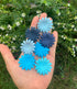 100 Pcs Handmade Mulberry Paper Daisy Petals 40x40mm Mulberry Paper Daisy Flowers Scrapbooking Wedding DIY Craft Supplies Card (Blue Tone)...