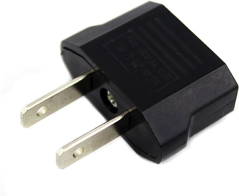 ANRANK E-U4113619AK European to USA American Outlet Plug Adapter (Black, 2-Pack)...