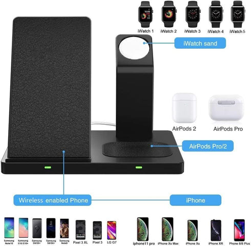 Wireless Charger Station, COSOOS 3 in 1 Charging Stand Compatible with iWatch Series 6/5/4/3/2/1, AirPods Pro/2 and iPhone 13/13 Pro/13 Pro Max/12...