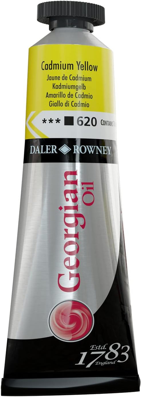 Daler Rowney Georgian Oil Paint Cadmium Yellow 38ml Tube - Art Paints for Canvas Paper and More - Oil Painting Supplies for Artists and Students -...