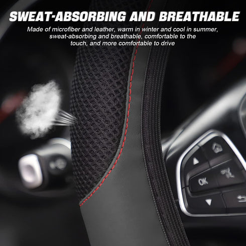 LoyaForba Car Steering Wheel Cover, Universal 14.5-15 Inch, Soft Anti-Slip Neoprene Protector for Steering Wheel, Breathable Odorless and Elastic ...