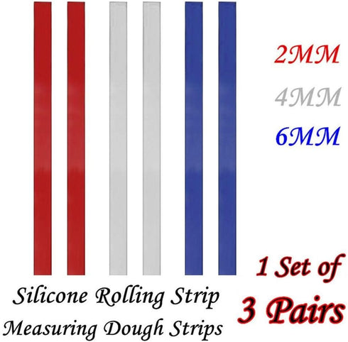 A-XINTONG Silicone Rolling Strip Silicone Measuring Dough Strips Perfection Strips, Dough Thickness Guides for Dumplings, Noodles, Pasta, Pies, Pi...