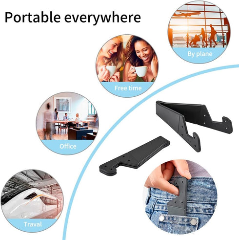 3 Pack Portable Cell Phone Stand for Desk, ?2022 Upgraded? Universal Pocket-Sized Foldable Small Mobile Phone Holder, V Smartphone Kickstand Mount...