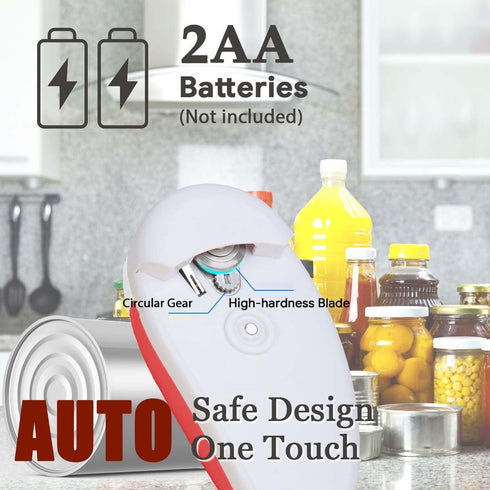 Electric Can Opener,Automatic Can Opener,Hands-Off/Smooth Edge/Battery Operated/Portable One Touch Opener,Electric Can Openers for Kitchen for Sen...