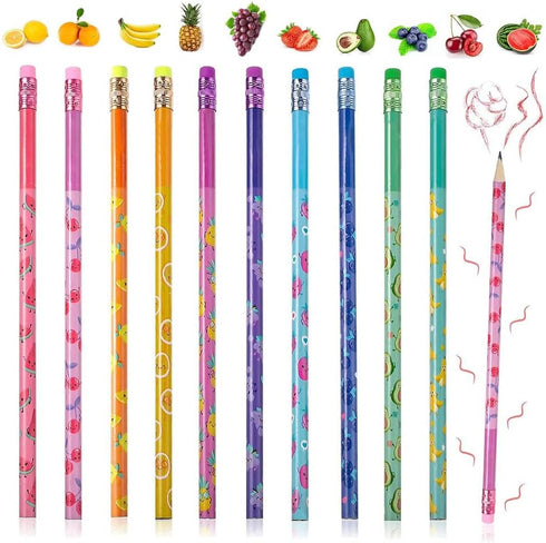 60 Pieces Scented Pencils for Kids Scented Pencils with Erasers Fruit HB Graphite Pencil for School Stationery Party Reward Supplies...