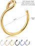 Fake Nose Ring 20G Faux Piercing Jewelry 8mm Fake Nose Ring Hoop Non Piercing Stainless Steel Nose Ring Set...