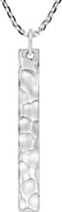 AeraVida Minimalist Hammered Vertical Bar in 925 Sterling Silver Pendant Necklace | Casual Everyday Jewelry | 18 inch...