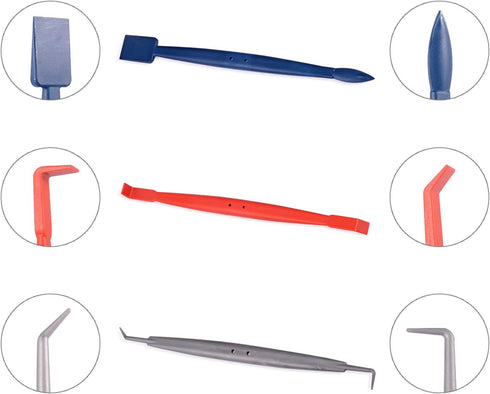 FOSHIO Car Vinyl Wrap Tool Kit 7 in 1 Flexible Magnetic Micro Stick Squeegee Curves Slot Tint Tool Kit with 14 Working Angles Fit for Installing A...