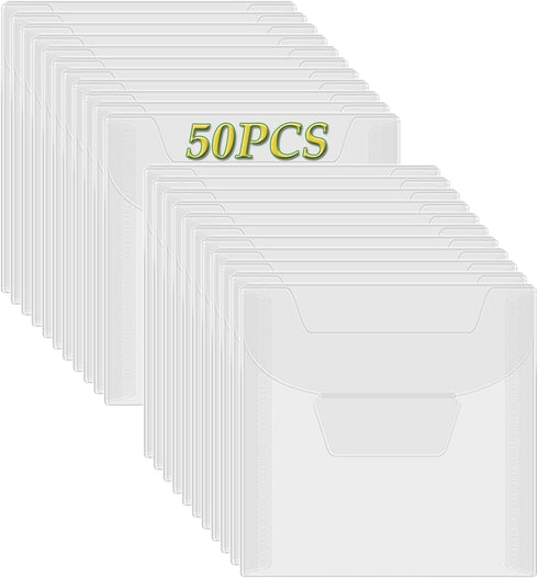 BAOFALI50 Pcs 3.9x3.9inch Stamp & Die Storage Pockets Resealable Clear Plastic Seal Bags Storagefor Cutting Dies Stamp Crafts for DIY Scrapbooking...