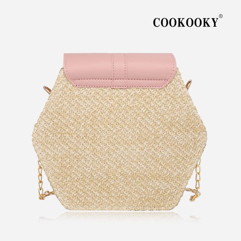 COOKOOKY Straw Bag for Women Crossbody Bags Summer Beach Purse Shoulder Bag Beach Essentials for Vacation...