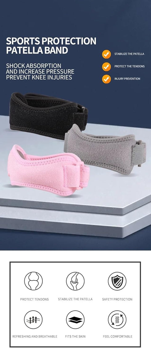 Patella Tendon Knee Strap 2 Pack, Knee Pain Relief Support Brace | Stabilization for Hiking, Soccer, Basketball, Running, Jumpers Knee, Tennis, Te...