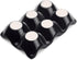 Flexzion Ceramic 6 Cups Egg Tray - Half Dozen Porcelain Egg Holder Container Keeper Storage Organizer Decorative Serving Dish Serveware for Refrig...
