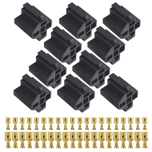WMYCONGCONG 10 Sets 5 Pin Relay Connector 12V Socket 30A /40A with 10mm 6.3mm Terminals, Car Truck Vehicle Terminal Relay Case Holder...