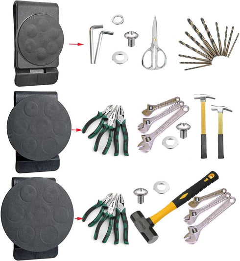 3 PCS Belt Magnetic Clips Heavy Duty Magnetic Tool Holder Black Magnet Belt Organizer for Screws Nails Screwdrivers Wrench Metal Accessories (Medi...