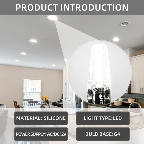 G4 LED Bulb 2W Equivalent to 20W T3 JC Type Bi-Pin G4 Base Halogen Bulb, AC/DC 12V White 6000K G4 Bulb for Under Cabinet Light, Ceiling Lights,RV,...