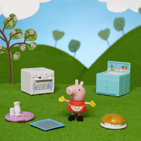 Peppa Pig Peppa's Club Peppa Loves Baking Little Spaces Themed Preschool Toy, Includes 1 Figure and 5 Accessories, for Ages 3 and Up, F4393, Multi...