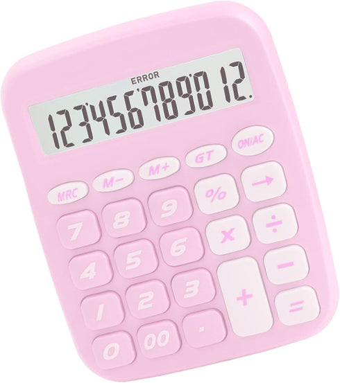 Desktop Calculator Big Buttons, 12 Digit Extra Large LCD Display, Battery Powered Office Calculators, Electronic Accounting Calculator for Busines...