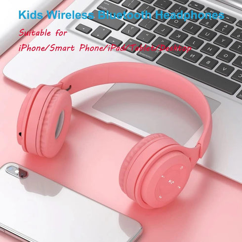 Kids Bluetooth Headphones, Over-Ear Wireless Bluetooth 5.0 Headset, Comfortable Protein Earpads and Folding Storage,HiFi Music Player with Microph...