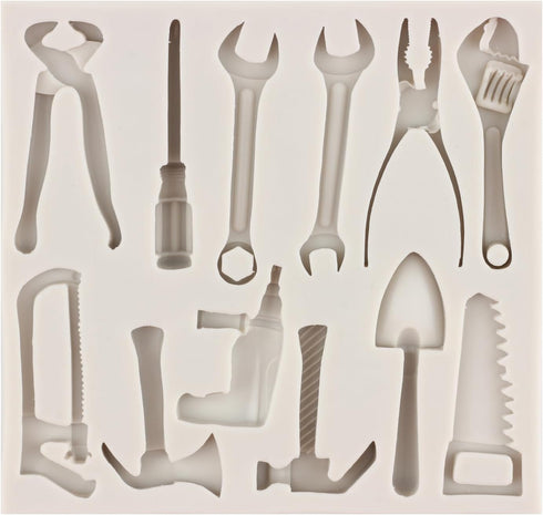 Construction Tools Fondant Silicone Molds Hand Tool Chocolate Mold Wrench Mold For Cake Decoration Cupcake Topper Candy Polymer Clay Gum Paste Set...