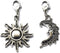 Sun and Moon Zipper Pull Purse Charm Decorative Clip On Charms,Zipper Pull, Perfect for Necklaces, Bracelets, Keychain and Earrings...
