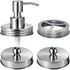 Mason Jar Bathroom Accessories Lids Set(4pcs) -Jars Not Included -Soap Dispenser,Toothbrush Holder,and Apothecary Jars Lids for Regular Mouth Maso...