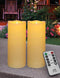 2-Pack Outdoor LED Pillar Candles with Timer and Remote - IP64 Waterproof Battery Operated 2x5 LED Pillar Candles Cream Body Wavy Edge...
