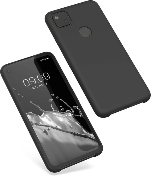 kwmobile Case Compatible with Google Pixel 4a Case - TPU Silicone Phone Cover with Soft Finish - Black Matte...