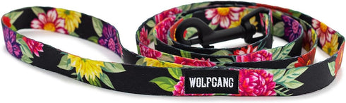 Wolfgang Premium Leash for Small Medium Large Dogs, Made in USA, DarkFloral Print, Small (5/8 Inch x 4 Feet)...