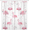 ArtSocket Shower Curtain Watercolor Bath Pink Flamingos Grey Polka Dots Chic Tropical Home Bathroom Decor Polyester Fabric Waterproof 72 x 72 Inch...