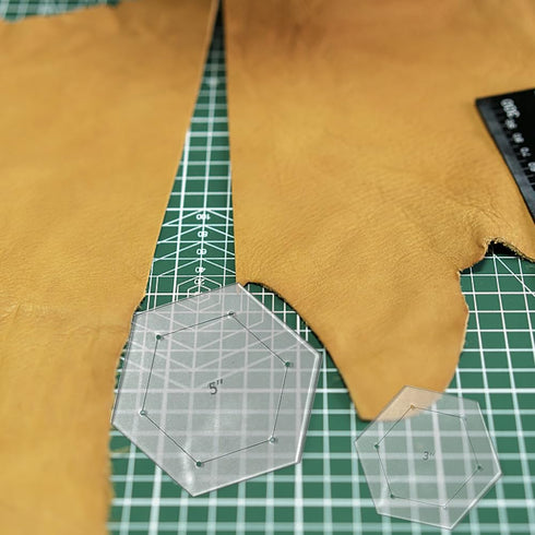 6 Pieces Hexagon Quilting Template with 1/4 Inch Seam Allowance, Hexagon Acrylic Quilting Rulers and Templates for Sewing DIY Manual Crafts Includ...