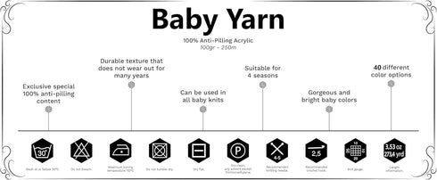 Baby Yarn #3 Light Worsted DK Anti-Pilling Acrylic Yarn for Knitting and Crochet (1 Pack, 576 Turquoise Blue)......